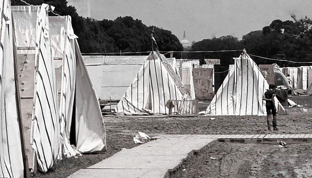 What is the legacy of the Poor People's Campaign? An image of tents in 'Resurrection City'.